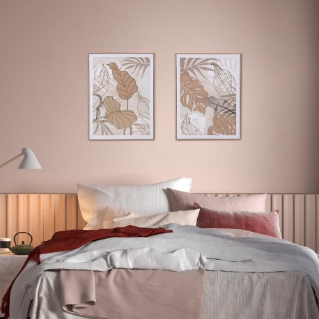 LIENZO 45 X 60 HOJAS TROPICALES OCRE 2