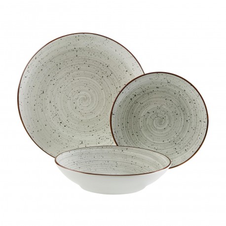 VAJILLA 18 PIEZAS LUA GRIS
