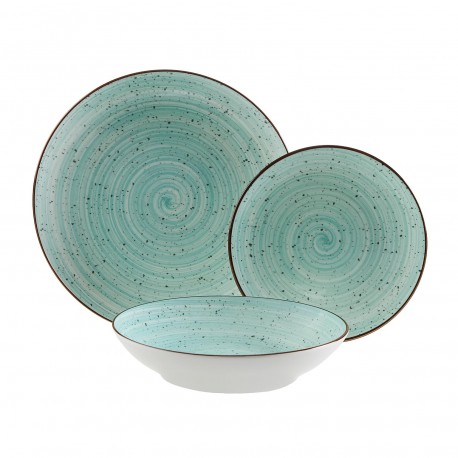 VAJILLA 18 PIEZAS LUA AQUA