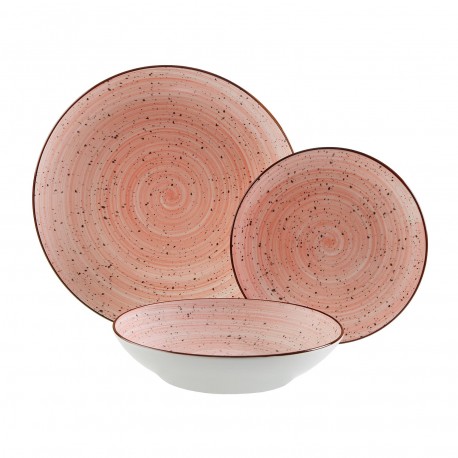 VAJILLA 18 PIEZAS LUA ROSE