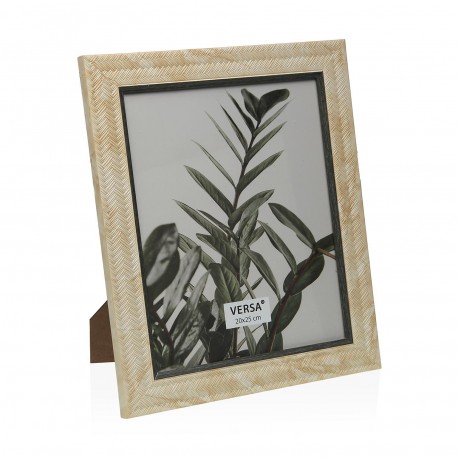 PORTAFOTOS CREMA CON BORDES GRISES 20 X 25