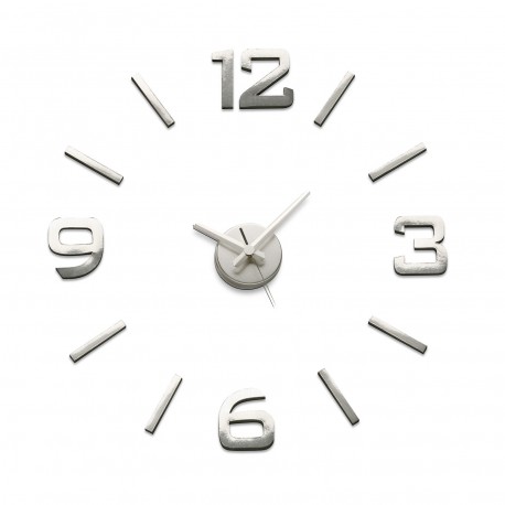 RELOJ PEGATINA ACABADO PLATA