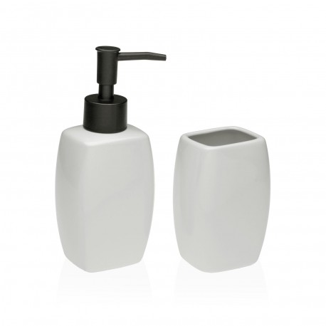 SET JABONERA Y PORTACEPILLOS BLANCO