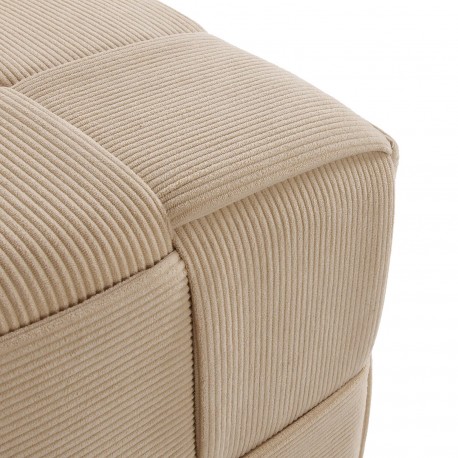 PUF CUADRADO CORDUROY CREMA