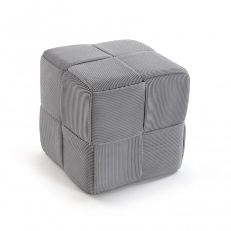 PUF CUADRADO CORDUROY GRIS