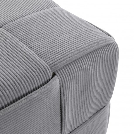 PUF CUADRADO CORDUROY GRIS