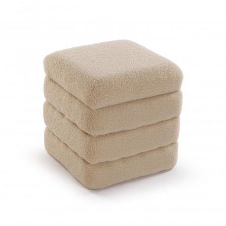 PUF CUADRADO TEDDY CREMA ALMACENAJE