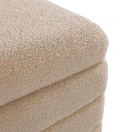 PUF CUADRADO TEDDY CREMA ALMACENAJE