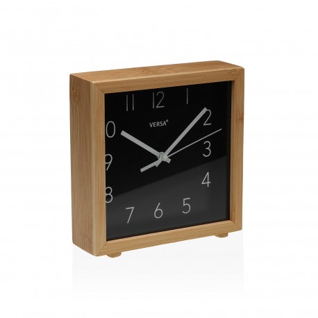 RELOJ DE MESA CUADRADO NEGRO 16CM