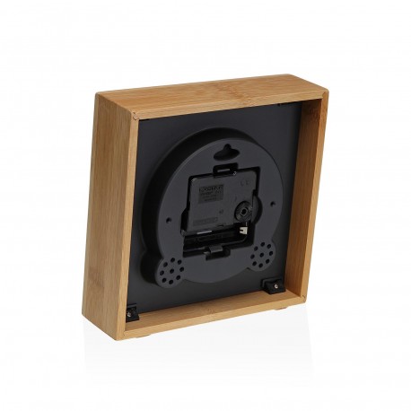 RELOJ DE MESA CUADRADO NEGRO 16CM