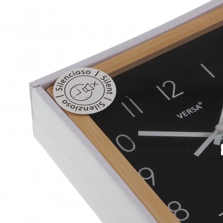 RELOJ DE MESA CUADRADO NEGRO 16CM