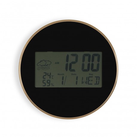 RELOJ DE PARED DIGITAL NEGRO