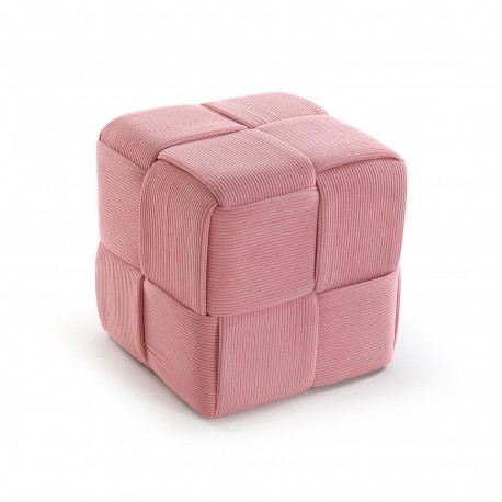 PUF CUADRADO CORDUROY ROSA
