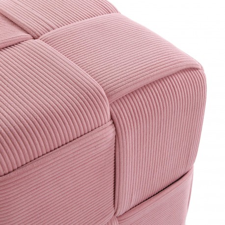 PUF CUADRADO CORDUROY ROSA