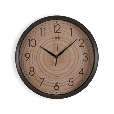 RELOJ DE PARED REDONDO EFECTO MADERA 30,6CM