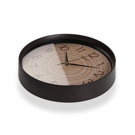 RELOJ DE PARED REDONDO EFECTO MADERA 30,6CM