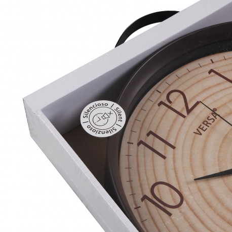 RELOJ DE PARED REDONDO EFECTO MADERA 30,6CM