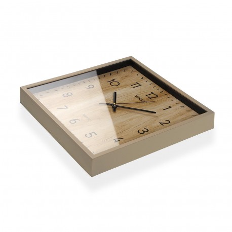 RELOJ DE PARED CUADRADO EFECTO MADERA 30,8CM