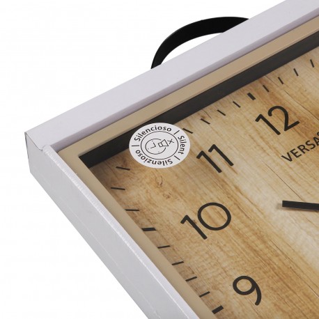 RELOJ DE PARED CUADRADO EFECTO MADERA 30,8CM