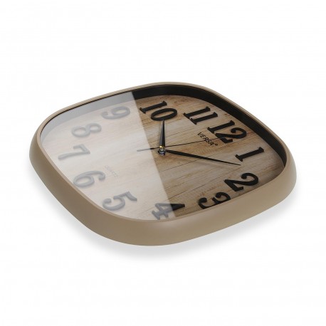 RELOJ DE PARED EFECTO MADERA 30CM