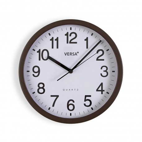 RELOJ DE PARED MARCO DE MADERA OSCURA 31CM