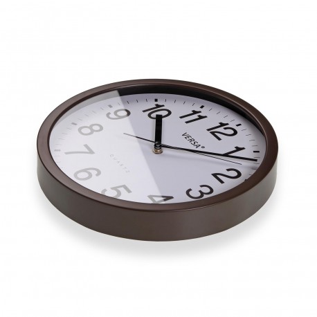 RELOJ DE PARED MARCO DE MADERA OSCURA 31CM