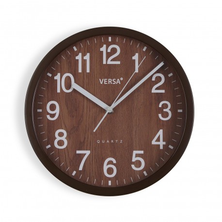 RELOJ DE PARED MADERA OSCURA 31CM