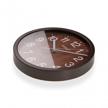RELOJ DE PARED MADERA OSCURA 31CM
