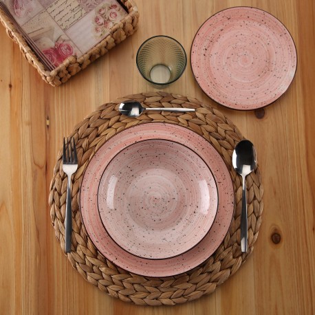 VAJILLA 18 PIEZAS LUA ROSE