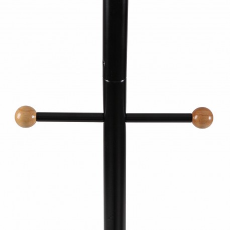 PERCHERO NEGRO CON PUNTAS DE MADERA