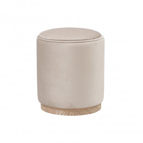PUFF CON ALMACENAMIENTO Y BANDEJA VELVET BEIGE