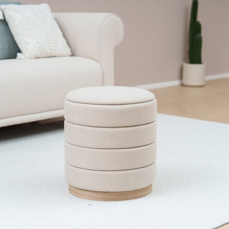 PUFF CON ALMACENAMIENTO BEIGE