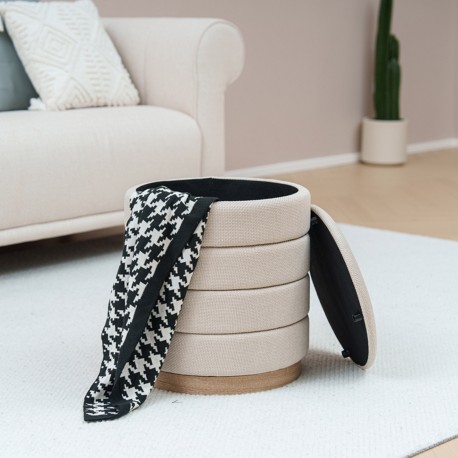 PUFF CON ALMACENAMIENTO BEIGE
