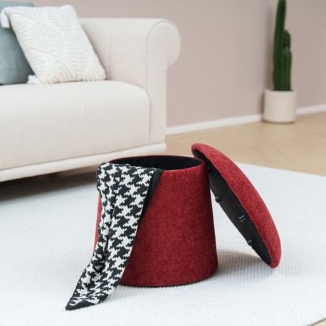 PUFF CON ALMACENAMIENTO ROJO