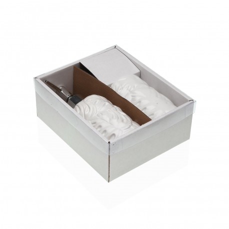 SET BAÑO 2 PCS HOJAS BLANCO