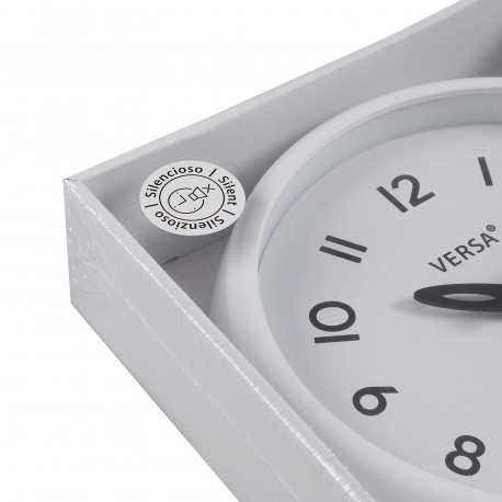 RELOJ DE PARED BLANCO MARCO BLANCO 24,4CM