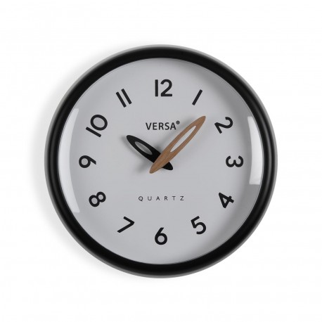 RELOJ DE PARED BLANCO MARCO NEGRO 24,4CM