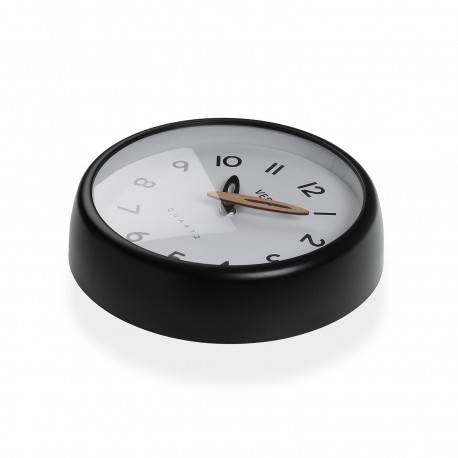RELOJ DE PARED BLANCO MARCO NEGRO 24,4CM