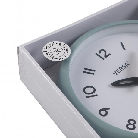 RELOJ DE PARED BLANCO MARCO VERDE 24,4CM