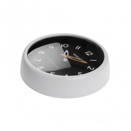 RELOJ DE PARED NEGRO MARCO BLANCO 24,4CM