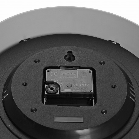 RELOJ DE PARED NEGRO MARCO BLANCO 24,4CM