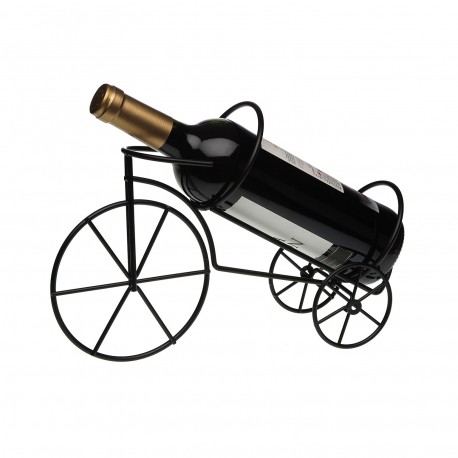 SOPORTE BOTELLA VINO BICICLETA NEGRA