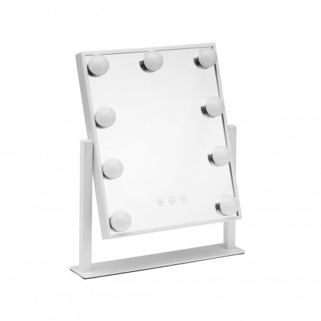 ESPEJO RECTANGULAR CON 9 LUCES LED CON SOPORTE