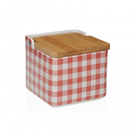 SALERO TAPA BAMBÚ VICHY ROUGE