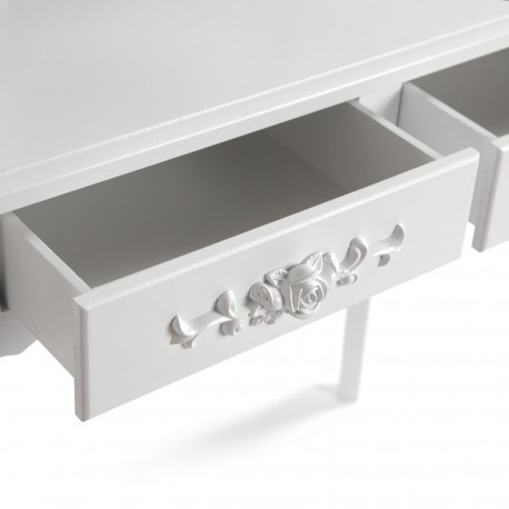 TOCADOR BLANCO CON TABURETE Y LUCES LED CHARM