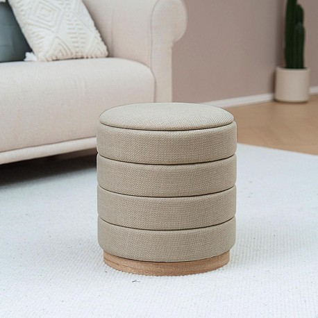 PUFF CON ALMACENAMIENTO BEIGE