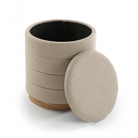PUFF CON ALMACENAMIENTO BEIGE
