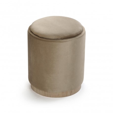 PUFF CON ALMACENAMIENTO Y BANDEJA VELVET BEIGE
