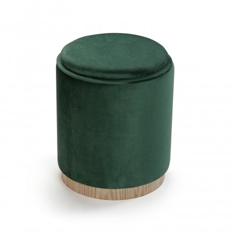 PUFF CON ALMACENAMIENTO Y BANDEJA VELVET VERDE