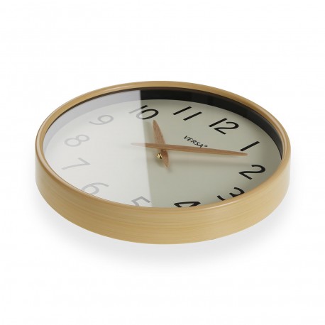 RELOJ DE PARED EFECTO MADERA CLARA 30 CM